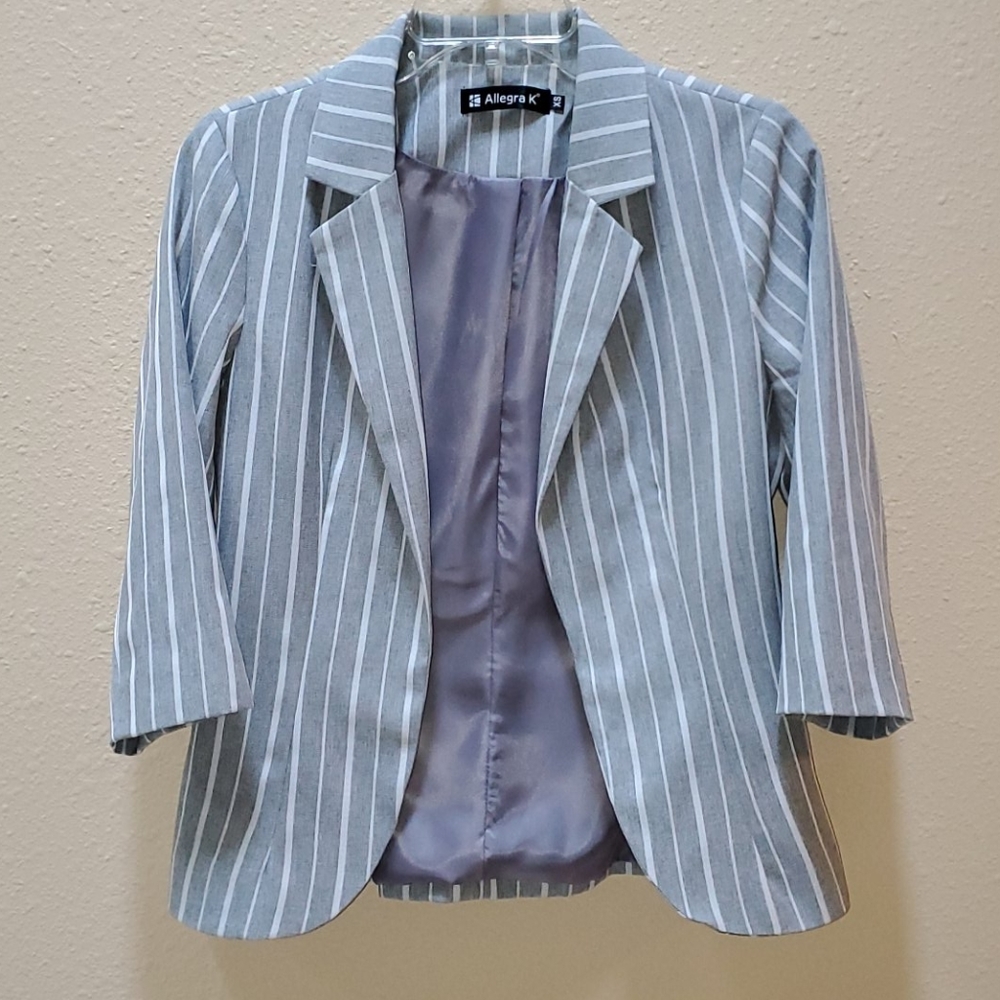 Summer Jacket - Gray with White Stripes